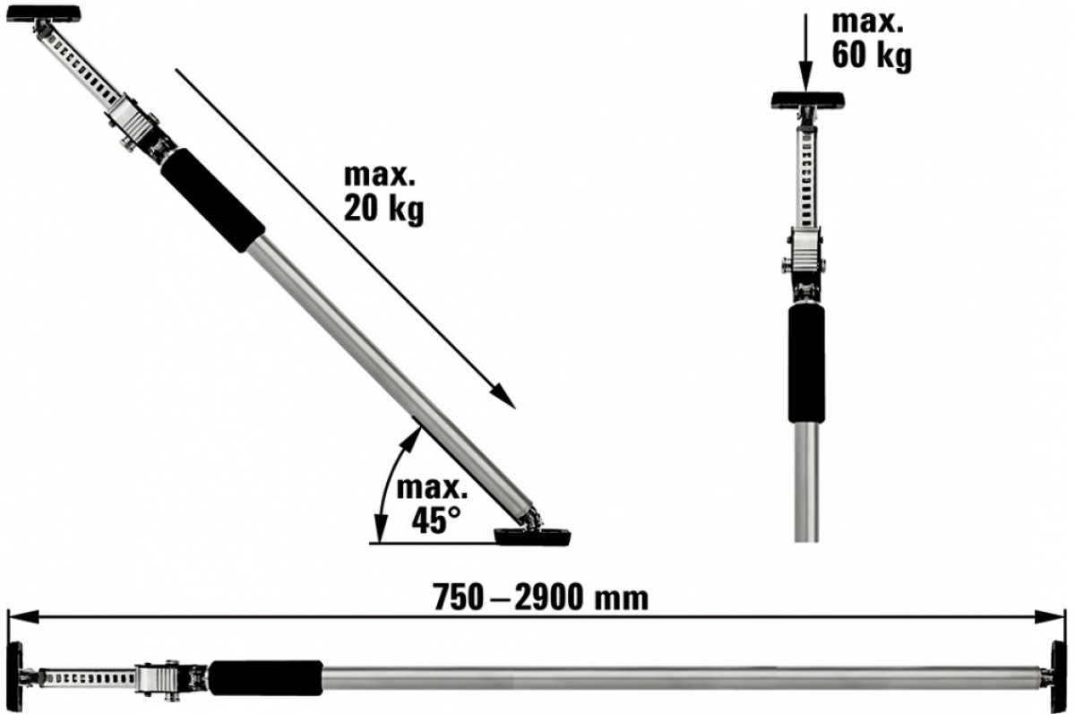 Подпорка для потолка и монтажа bessey st125