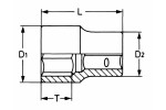 Головка торцевая HEYCO 50-6, 1/2, шестигранная, 7мм HE-00050600883