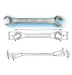 Двусторонние кольцевые ключи с открытым зевом 00497131480