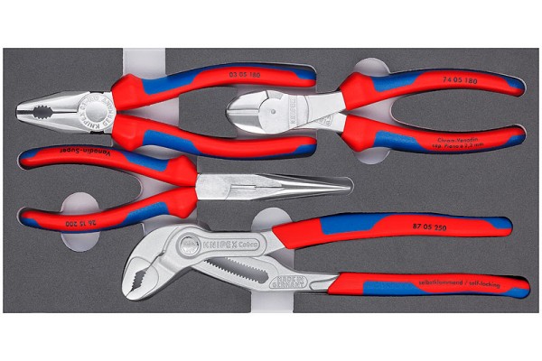 фото Набор слесарного хромированного инструмента KNIPEX 00 20 01V17 "Basic Chrom", в ложементе, 4 предмета KN-002001V17(KN-002001V17), KNIPEX