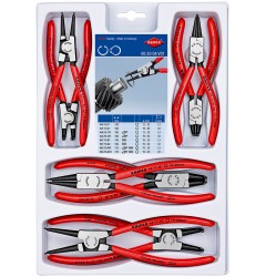 Набор щипцов для стопорных колец KNIPEX 00 20 04 V01, для внешних и внутренних колец, 8 предметов KN-002004V01