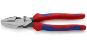 Lineman's Pliers плоскогубцы электромонтёра, рез: проволока средней твёрдости ∅ 4.6 мм, твёрдая проволока ∅ 3 мм, L-240 мм, чёрные, 2-компонентные рукоятки, с держателем для торгового оборудования