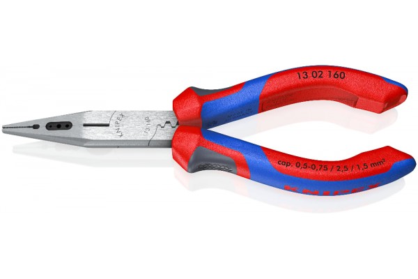 фото Плоскогубцы электрика KNIPEX 13 02 160, двухкомпонентные чехлы, 0.5 - 0.75 / 1.5 / 2.5 мм² KN-1302160(KN-1302160), KNIPEX