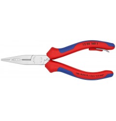 Плоскогубцы электрика KNIPEX 13 05 160 T, хромированные, со страховочной петлёй, 0.5 - 0.75 / 1.5 / 2.5 мм² KN-1305160T