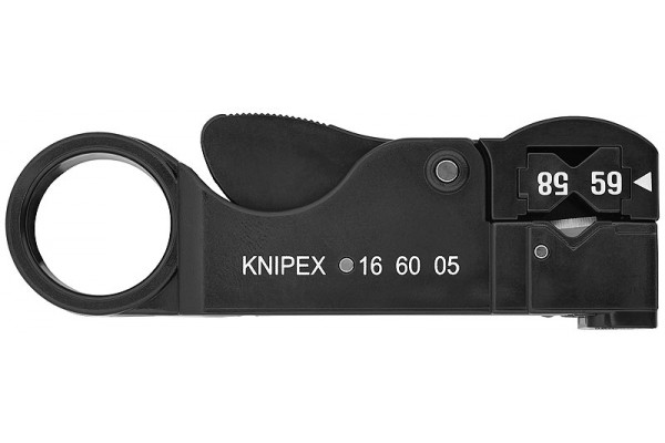 фото Стриппер KNIPEX 16 60 05, для коаксиальных кабелей, RG 58, RG 59 + RG 62 KN-166005SB(KN-166005SB), KNIPEX