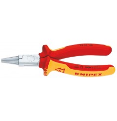 Круглогубцы KNIPEX 22 06 160, хромированные, диэлектрические VDE 1000V, 160 мм KN-2206160