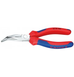 Длинногубцы изогнутые KNIPEX 25 25 160 , двухкомпонентные чехлы, угол ∡40°, 160 мм KN-2525160