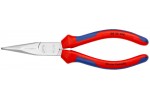 Длинногубцы KNIPEX 30 25 190, двухкомпонентные чехлы, хромированные, 190 мм KN-3025190