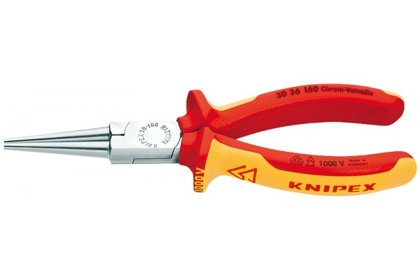 фото Круглогубцы KNIPEX 30 36 160, диэлектрические VDE 1000V, хромированные, 160 мм KN-3036160(KN-3036160), KNIPEX