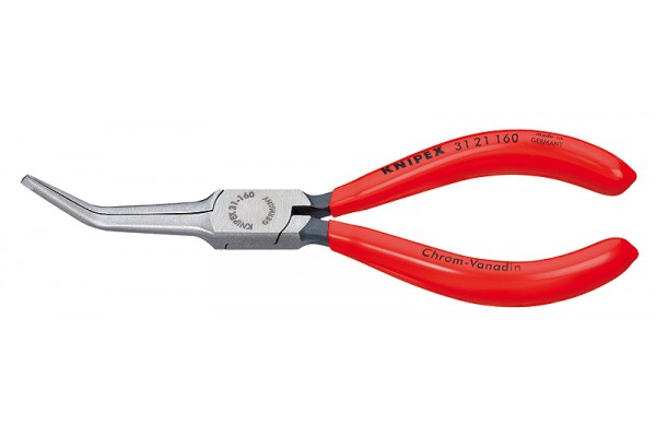 фото Тонкогубцы KNIPEX 31 21 160, однокомпонентные чехлы, полированные, угол ∡45°, 160 мм KN-3121160(KN-3121160), KNIPEX
