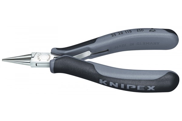 фото Круглогубцы для электроники KNIPEX 35 32 115 ESD, антистатические, двухкомпонентные чехлы, 115 мм KN-3532115ESD(KN-3532115ESD), KNIPEX