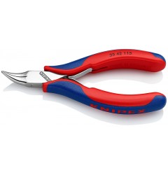 Длинногубцы для электроники KNIPEX 35 42 115, двухкомпонентные чехлы, угол ∡45°, 115 мм KN-3542115