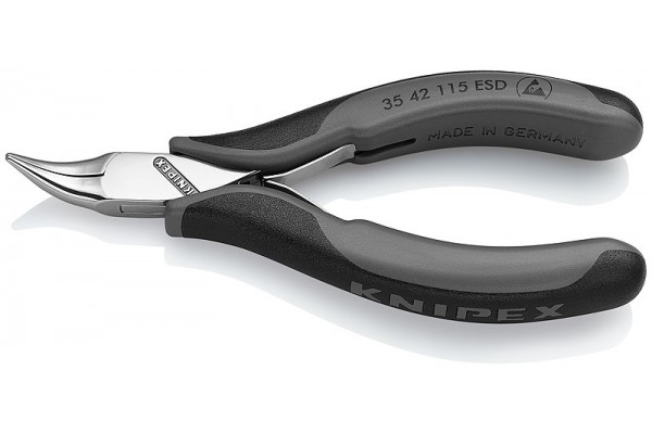 фото Длинногубцы для электроники KNIPEX 35 42 115 ESD, антистатические, угол ∡45°, 115 мм KN-3542115ESD(KN-3542115ESD), KNIPEX