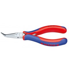 Длинногубцы для электроники KNIPEX 35 82 145, двухкомпонентные чехлы, угол ∡45°, 145 мм KN-3582145