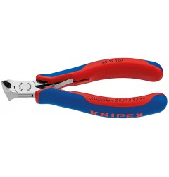 Кусачки для электроники KNIPEX 62 12 120, угол ∡15°, двухкомпонентные чехлы, 120 мм KN-6212120