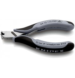Кусачки для электроники KNIPEX 64 12 115 ESD, антистатические, угол ∡90°, 115 мм KN-6412115ESD