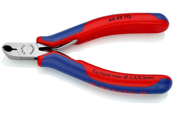 фото Кусачки для электроники KNIPEX 64 42 115, рез с маленькой фаской, угол ∡27°, 115 мм KN-6442115(KN-6442115), KNIPEX