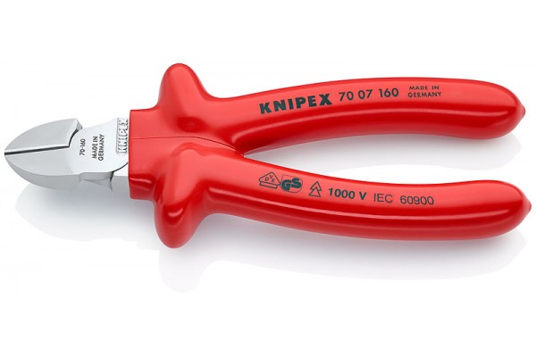 фото Бокорезы KNIPEX 70 07 160, изолированные VDE 1000V, хромированные,160 мм KN-7007160(KN-7007160), KNIPEX