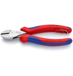 KNIPEX X-Cut® бокорезы, рез: провол. мягк. Ø 4.8 мм, ср. Ø 3.8 мм, тв. Ø 2.7 мм, роял. струна Ø 2.2 мм, L-160 мм, хром,2-к ручки,страх. крепл.,блист.