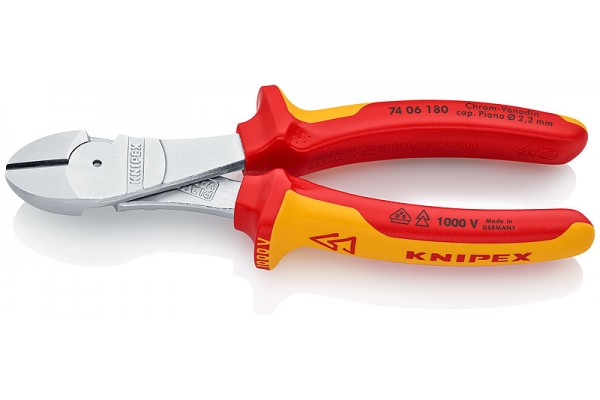 фото Бокорезы KNIPEX 74 06 180, особой мощности, диэлектрические VDE 1000V, 180 мм KN-7406180(KN-7406180), KNIPEX
