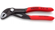 KNIPEX COBRA® клещи переставные с фиксатором, 27 мм (1"), под ключ 27 мм, L-125 мм, Cr-V, серые, обливные рукоятки, с держателем для торгового оборудования