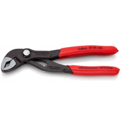KNIPEX COBRA® клещи переставные с фиксатором, 32 мм (1 1/4"), под ключ 30 мм, L-150 мм, серые, 1-к ручки, держатель