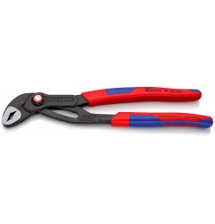 KNIPEX COBRA® QuickSet клещи переставные с фиксатором, быстрая установка, 50 мм (2"), под ключ 46 мм, L-250 мм, серые, 2-к ручки, держатель