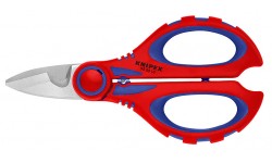 Ножницы электрика универсальные, обжим: 6 мм², микронасечки для чистого реза без проскальзывания, L-160 мм, нерж. сталь, 2-к ручки, держатель