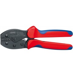 KNIPEX PreciForce® пресс-клещи, штекеры открытые, неизол. (2.8 + 4.8 мм), кол-во гнёзд: 4, 0.1 - 2.5 мм² (27 -13 AWG), L-220 мм держатель