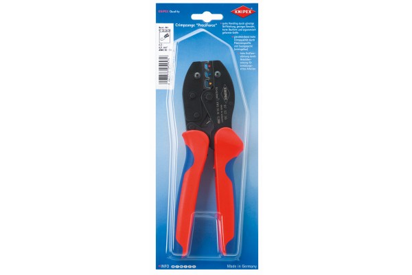 фото KNIPEX PreciForce® пресс-клещи, изол. кабельные наконечн., штекерные и стык. соединители, кол-во гнёзд:3, 0.5 - 6.0 мм² (20-10 AWG),L-220 мм,держатель(KN-975236SB), KNIPEX
