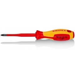 Тонкая отвертка VDE для винтов с крестообразным шлицем Pozidriv Knipex KN-982502sl