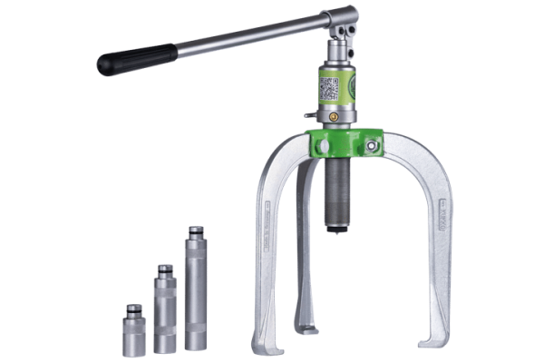 фото Трёхзахватный съёмник подшипников с самоцентрирующимися захватами и длинным гидравлическим шпинделем (с рукояткой для управления)(KUK-13-HP-100), KUKKO