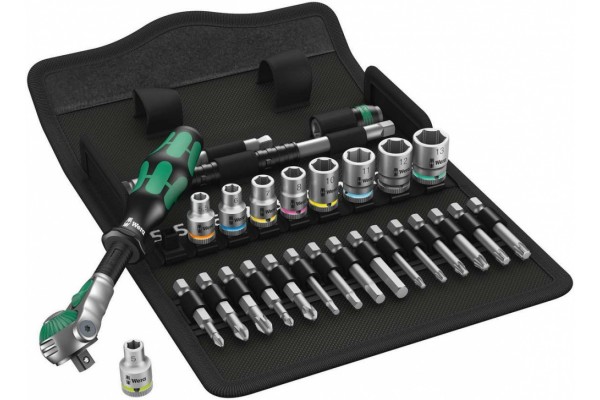 фото WE-004016 — WERA Zyklop Speed 8100 SA 6 - набор с трещоткой, метрический ,1/4, 28 предметов(WE-004016), WERA