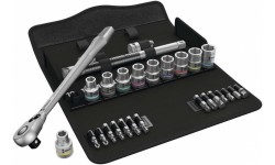 фото WE-004078 — WERA Zyklop Metal 8100 SC 8 - набор с трещоткой, переключение реверса, привод 1/2", метрический , 28 предметов (WE-004078])
