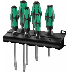 WE-007681 — Набор отвёрток WERA 334/355 SK/6 шестигранный стержень, с лазерной насечкой, 6 предметов