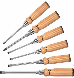 WE-018251 — Набор отвёрток WERA 930/935/6 с деревянной ручкой, шлиц и Phillip, 6 предметов
