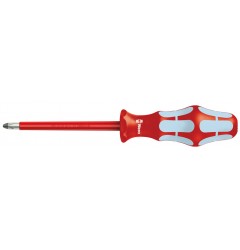 WE-022734 — Диэлектрическая отвёртка WERA 3162 i VDE 1000V крестовая Phillips из нержавеющей стали, PH 2 x 100 mm