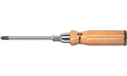 фото WE-023305 — Отвёртка WERA 955 SPZ с деревянной ручкой, крестовая Pozidriv, вспомогательный шестигранник, PZ 1 x 90 mm (WE-023305])