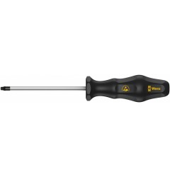 WE-030127 — Отвёртка WERA 1567 ESD TORX BO антистатическая с отверстием, TX 15 x 80 mm