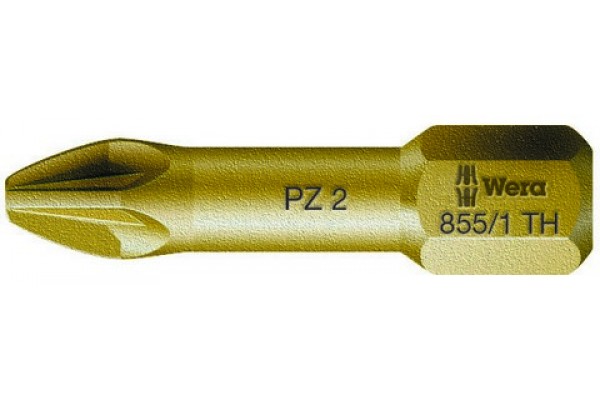 фото WE-056925 — Бита крестовая Pozidriv особо твёрдая с зоной кручения Torsion WERA 855/1 TH, PZ 3 x 25 mm(WE-056925), WERA