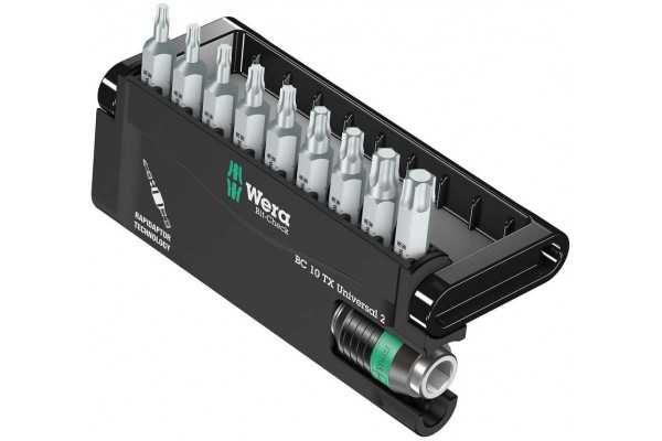 фото WE-057115 — Набор бит Torx WERA Bit-Check 10 TX Universal 2, 10 предметов(WE-057115), WERA