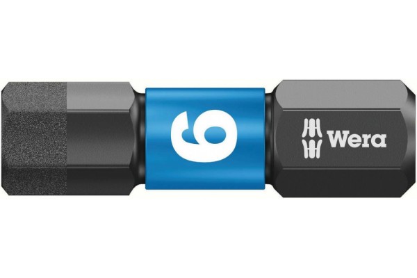 фото WE-057606 — Бита ударная шестигранная Hex-Plus с алмазным напылением WERA 840/1 IMP DC Impaktor, Hex-Plus, 6.0 mm x 25 mm(WE-057606), WERA