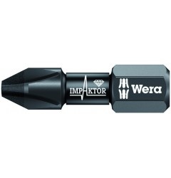 WE-057615 — Бита ударная крестовая Phillips с алмазным напылением WERA 851/1 IMP DC Impaktor, PH 1 x 25 mm