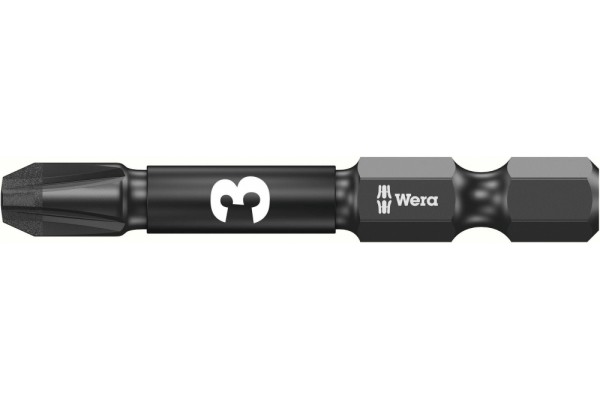 фото WE-057662 — Бита ударная крестовая Pozidriv с алмазным напылением WERA 855/4 IMP DC Impaktor, PZ 3 x 50 mm(WE-057662), WERA