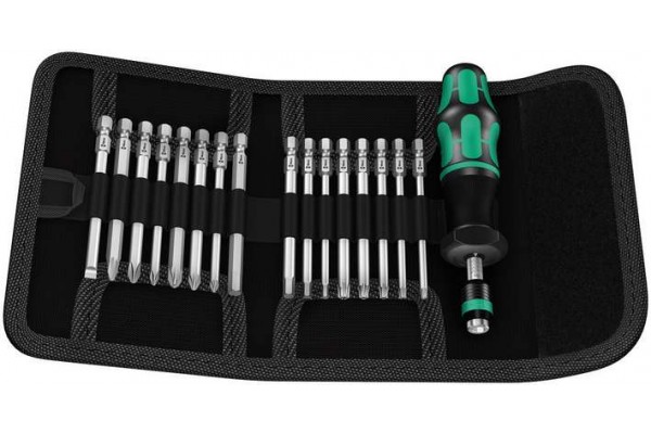фото WE-059293 — Динамометрическая отвёртка WERA Kraftform Kompakt 60 Torque со сменными наконечниками 1,2 - 3,0 Nm, 17 предметов(WE-059293), WERA