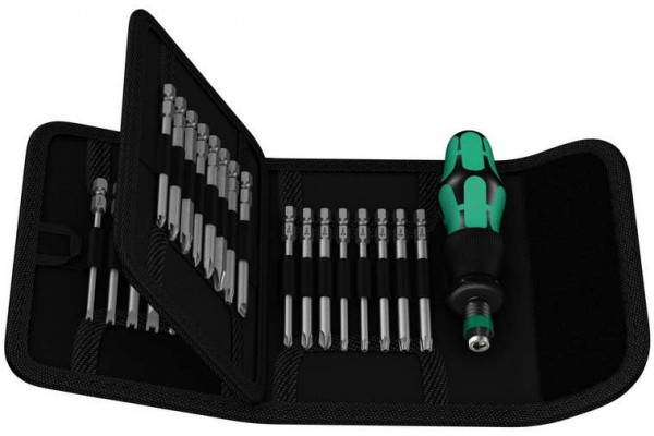 фото WE-059297 — Отвёртка WERA Kraftform Kompakt 62 со сменными наконечниками в набедренной сумке, 33 предмета(WE-059297), WERA