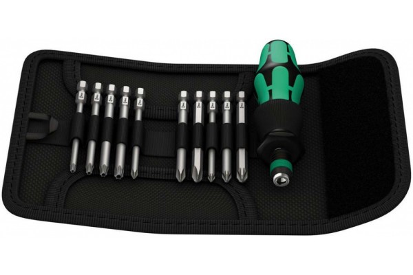фото WE-059299 — Отвёртка WERA Kraftform Kompakt 41 со сменными наконечниками в набедренной сумке, 11 предметов(WE-059299), WERA