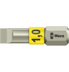 WE-071001 — Бита шлицевая из нержавеющей стали WERA 3800/1 TS, 1.0 x 5.5 x 25 mm