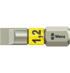WE-071002 — Бита шлицевая из нержавеющей стали WERA 3800/1 TS, 1.2 x 6.5 x 25 mm