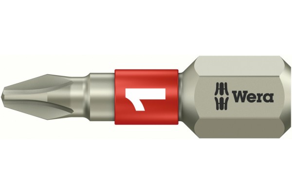 фото WE-071010 — Бита крестовая Phillips из нержавеющей стали WERA 3851/1 TS, PH 1 x 25 mm(WE-071010), WERA